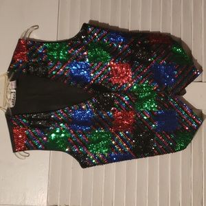 Vintage Creaziom Effect Sequin Vest
